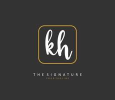 k h kh initiale lettre écriture et Signature logo. une concept écriture initiale logo avec modèle élément. vecteur
