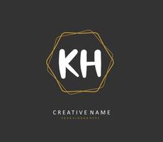 k h kh initiale lettre écriture et Signature logo. une concept écriture initiale logo avec modèle élément. vecteur