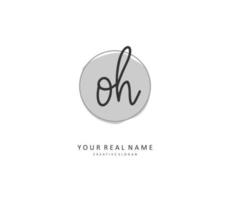 o h Oh initiale lettre écriture et Signature logo. une concept écriture initiale logo avec modèle élément. vecteur