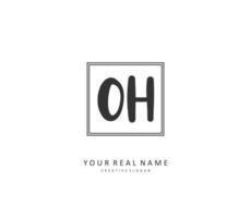o h Oh initiale lettre écriture et Signature logo. une concept écriture initiale logo avec modèle élément. vecteur