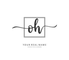 o h Oh initiale lettre écriture et Signature logo. une concept écriture initiale logo avec modèle élément. vecteur