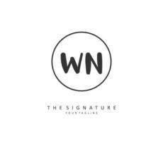 w n propre initiale lettre écriture et Signature logo. une concept écriture initiale logo avec modèle élément. vecteur