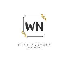 w n propre initiale lettre écriture et Signature logo. une concept écriture initiale logo avec modèle élément. vecteur