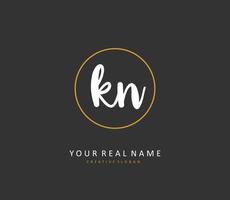 k n kn initiale lettre écriture et Signature logo. une concept écriture initiale logo avec modèle élément. vecteur