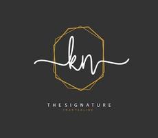 k n kn initiale lettre écriture et Signature logo. une concept écriture initiale logo avec modèle élément. vecteur