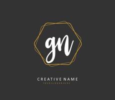 g n gn initiale lettre écriture et Signature logo. une concept écriture initiale logo avec modèle élément. vecteur