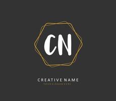 c n cn initiale lettre écriture et Signature logo. une concept écriture initiale logo avec modèle élément. vecteur