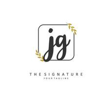 jg initiale lettre écriture et Signature logo. une concept écriture initiale logo avec modèle élément. vecteur