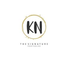 k n kn initiale lettre écriture et Signature logo. une concept écriture initiale logo avec modèle élément. vecteur