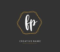 fp initiale lettre écriture et Signature logo. une concept écriture initiale logo avec modèle élément. vecteur