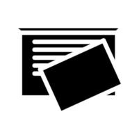 portable papier document glyphe icône vecteur illustration