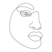 continu un ligne dessin de femme visage vecteur