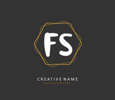 F s fs initiale lettre écriture et Signature logo. une concept écriture initiale logo avec modèle élément. vecteur