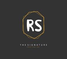 r s rs initiale lettre écriture et Signature logo. une concept écriture initiale logo avec modèle élément. vecteur