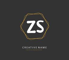 z s zs initiale lettre écriture et Signature logo. une concept écriture initiale logo avec modèle élément. vecteur