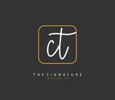 c t ct initiale lettre écriture et Signature logo. une concept écriture initiale logo avec modèle élément. vecteur