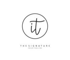 je t il initiale lettre écriture et Signature logo. une concept écriture initiale logo avec modèle élément. vecteur