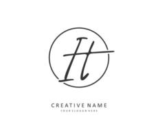 je t il initiale lettre écriture et Signature logo. une concept écriture initiale logo avec modèle élément. vecteur