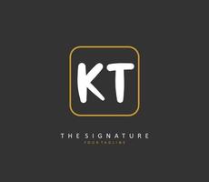 k t kt initiale lettre écriture et Signature logo. une concept écriture initiale logo avec modèle élément. vecteur