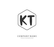 k t kt initiale lettre écriture et Signature logo. une concept écriture initiale logo avec modèle élément. vecteur