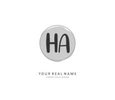 h une Ha initiale lettre écriture et Signature logo. une concept écriture initiale logo avec modèle élément. vecteur