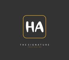 h une Ha initiale lettre écriture et Signature logo. une concept écriture initiale logo avec modèle élément. vecteur