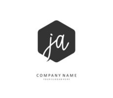 j une ja initiale lettre écriture et Signature logo. une concept écriture initiale logo avec modèle élément. vecteur