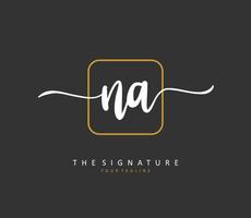 n une n / a initiale lettre écriture et Signature logo. une concept écriture initiale logo avec modèle élément. vecteur