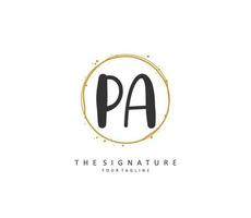 p une Pennsylvanie initiale lettre écriture et Signature logo. une concept écriture initiale logo avec modèle élément. vecteur