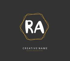 r une ra initiale lettre écriture et Signature logo. une concept écriture initiale logo avec modèle élément. vecteur