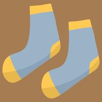 mignonne chaussettes Jaune et bleu couleur. les enfants chiffon. plat vecteur illustration