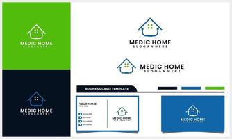 stéthoscope médical avec concept de logo maison ou maison symbole et ensemble d & # 39; affaires vecteur