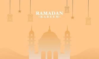 Ramadan kareem blanc traditionnel islamique bannière conception vecteur