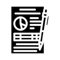 rapport papier document glyphe icône vecteur illustration