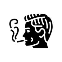Masculin fumeur cigarette glyphe icône vecteur illustration