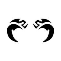 Grosse corne klaxon animal glyphe icône vecteur illustration