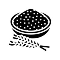 farine blé assiette oreilles glyphe icône vecteur illustration