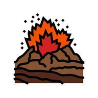 dangereux exploser volcan Couleur icône vecteur illustration