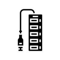 USB centre Accueil Bureau glyphe icône vecteur illustration