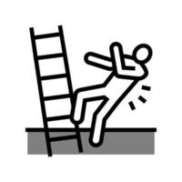 escaliers tomber homme accident Couleur icône vecteur illustration