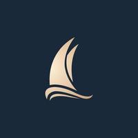 luxe et moderne yacht bateau logo conception vecteur