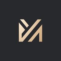 luxe et moderne mon lettre logo conception vecteur