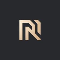 luxe et moderne rn lettre logo conception vecteur