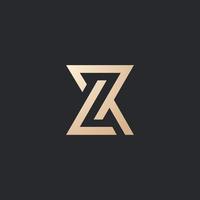 luxe et moderne zr logo conception vecteur