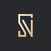 luxe et Créatif sn lettre logo conception vecteur