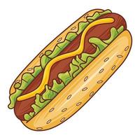 illustration de hot-dog dans un style design plat moderne vecteur