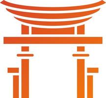 style d'icône de porte torii vecteur