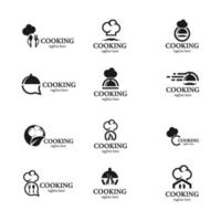 pack d'icônes de logo de cuisine vecteur