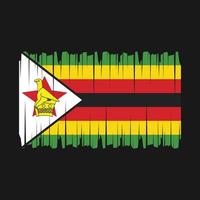 vecteur de brosse drapeau zimbabwe