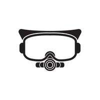 plongée des lunettes de protection icône symbole, illustration conception modèle. vecteur